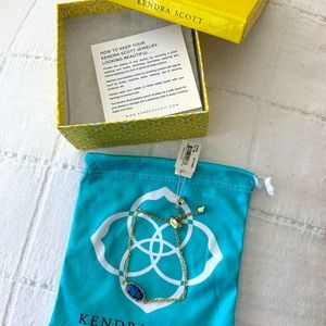Kendra Scott NWT Gold Elaina Blue Bracelet